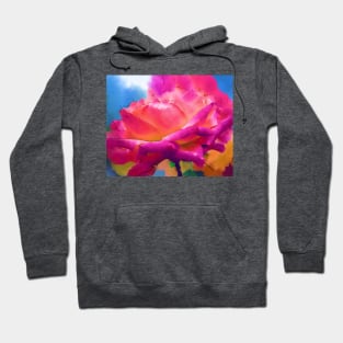 Soft Rose Bloom In Pink and Orange Hoodie